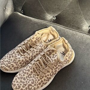JustFab Beige Leopard Women's Sneakers